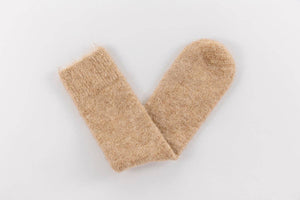 PAIRS ULTRA SOFT FAWN ALPACA SOCKS